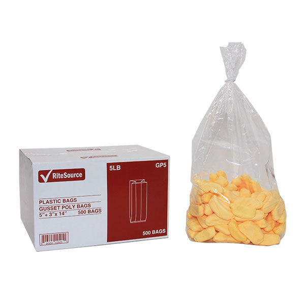 5 Lb Poly Bags Food Contact (5" x 3" x 14") 500 / Box