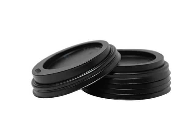 Black Dome Lids Tear Back For 8oz Drinking Cups 1000 Pcs.