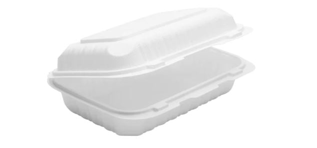 188 Shallow Clamshell PP Microwavable Container Shallow 9" x 6" x 2.5" 150 Pcs.