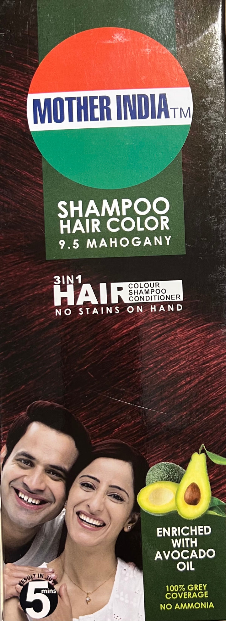 Mahogany Hair Colour Shampoo 400 ML Bottle Mother India