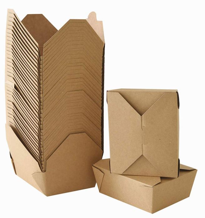 Box #1 (26oz) Kraft Folded Food Container Flap 450 Pcs.