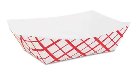 1/2 Lbs. #50 Food Tray Red Checked Design 250 Pcs.