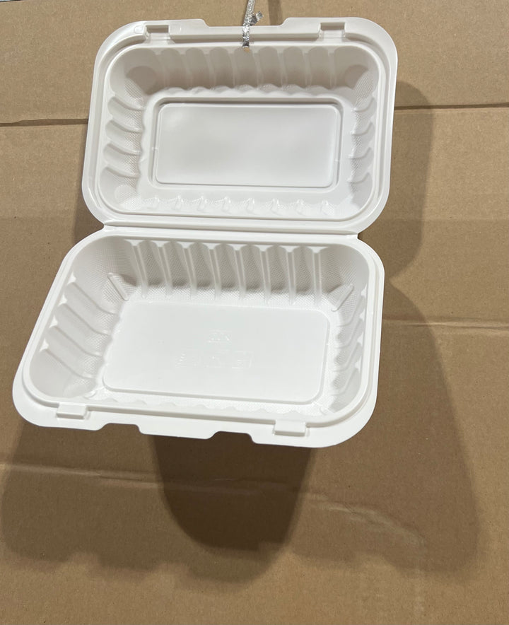 188 Deep Clamshell PP Microwavable Container Deep 9" x 6" x 3" 150 Pcs.