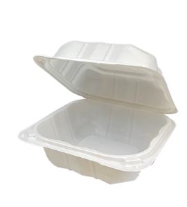 6" Large Size PP Microwavable Sandwich White Container (6" x 6" x 3") 250 Pcs.