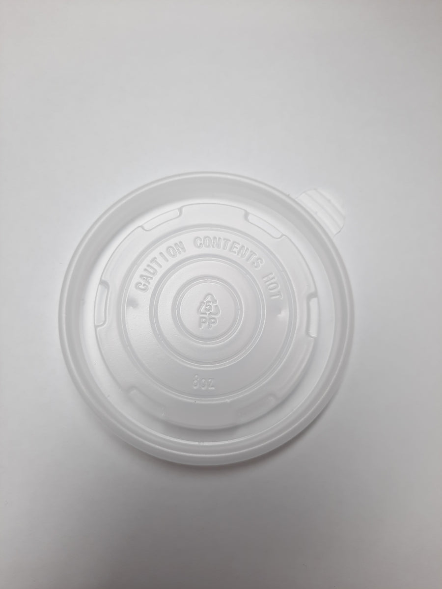 8oz PP Lids For Paper Soup Cups 50 Pcs.