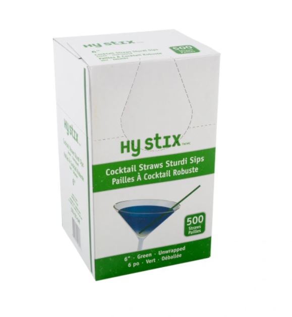6" Cocktail Straw 500 Pcs.