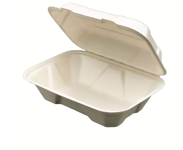 1 Compartment Clamshell Fiber Hinged Lid Containers (9"x6"x3") 200 Pcs.