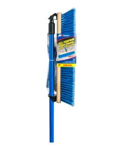 18"/45 Cm Medium Blue & Black Push Broom With 54"/137 Cm Metal Handle