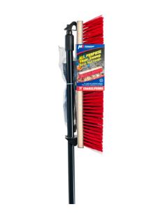 18"/45 Cm Medium Black & Red Push Broom With 54"/137 Cm Metal Handle