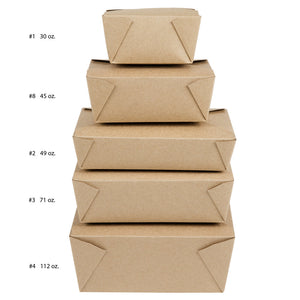 Box #8 45oz Kraft / Brown Paper Food Box 50 Pcs.