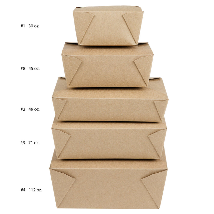Box #8 45oz Kraft / Brown Paper Food Box 50 Pcs.