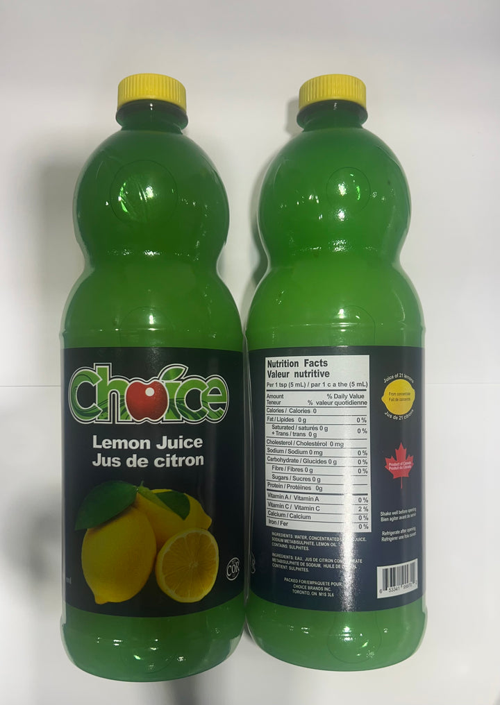 Choice Brand - Lemon Juice 945ml x 12 Bottles