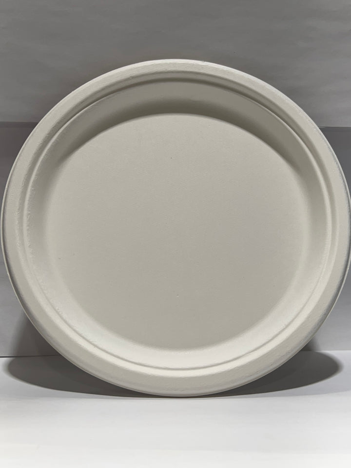 7" Bagasse Round Fiber (Paper) Plate 1000 Pcs.