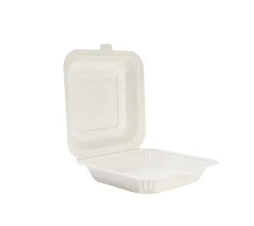 Snap-Lock 7"x7"x2.75' 1 Compartment PP Clamshell Microwaveable Containers 150/CS