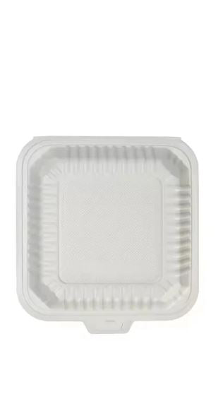 Snap-Lock 9"x9" 1 Compartment PP Clamshell Microwaveable Containers 150/CS