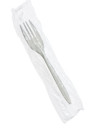Individually Wrapped White Plastic Forks 1000 Pcs