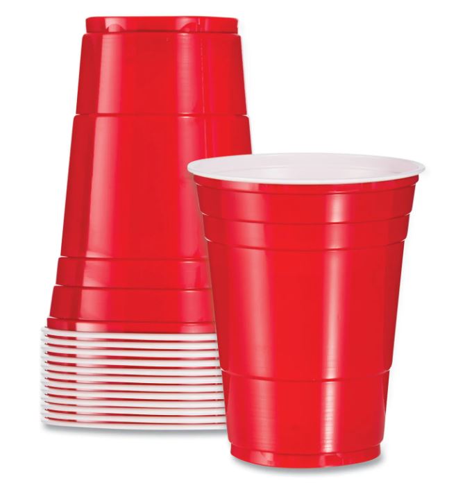Red Plastic 16oz Cups 10 Pcs.