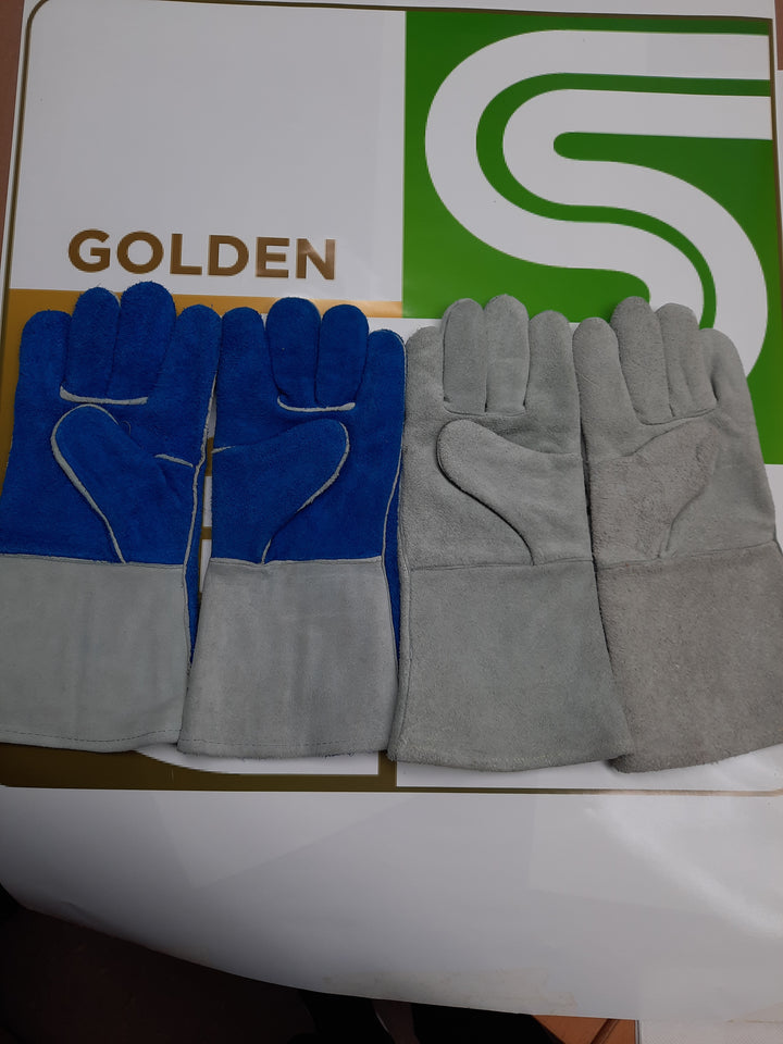 Leather 5 Fing Welders Gloves 1 Pair