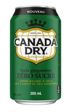 Canada Dry Zero Ginger Ale Cans 12 x 355 ml