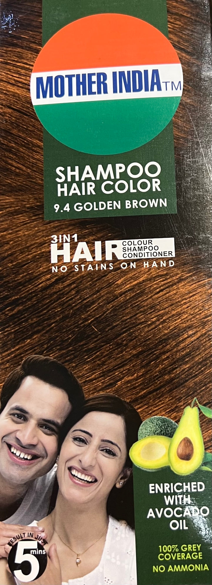 Golden Brown Hair Colour Shampoo 400 ML Bottle Mother India