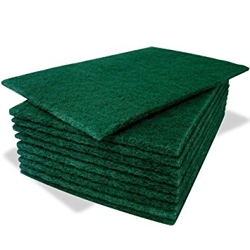Premium Green Scouring Pads 6" X 9" X .3" 10 Pcs