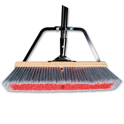 24" Contractor Push Broom With Wooden Handle