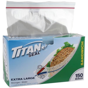 Titan Seal Sandwich Bags (17.5cm x 16.5cm) 150 Pack