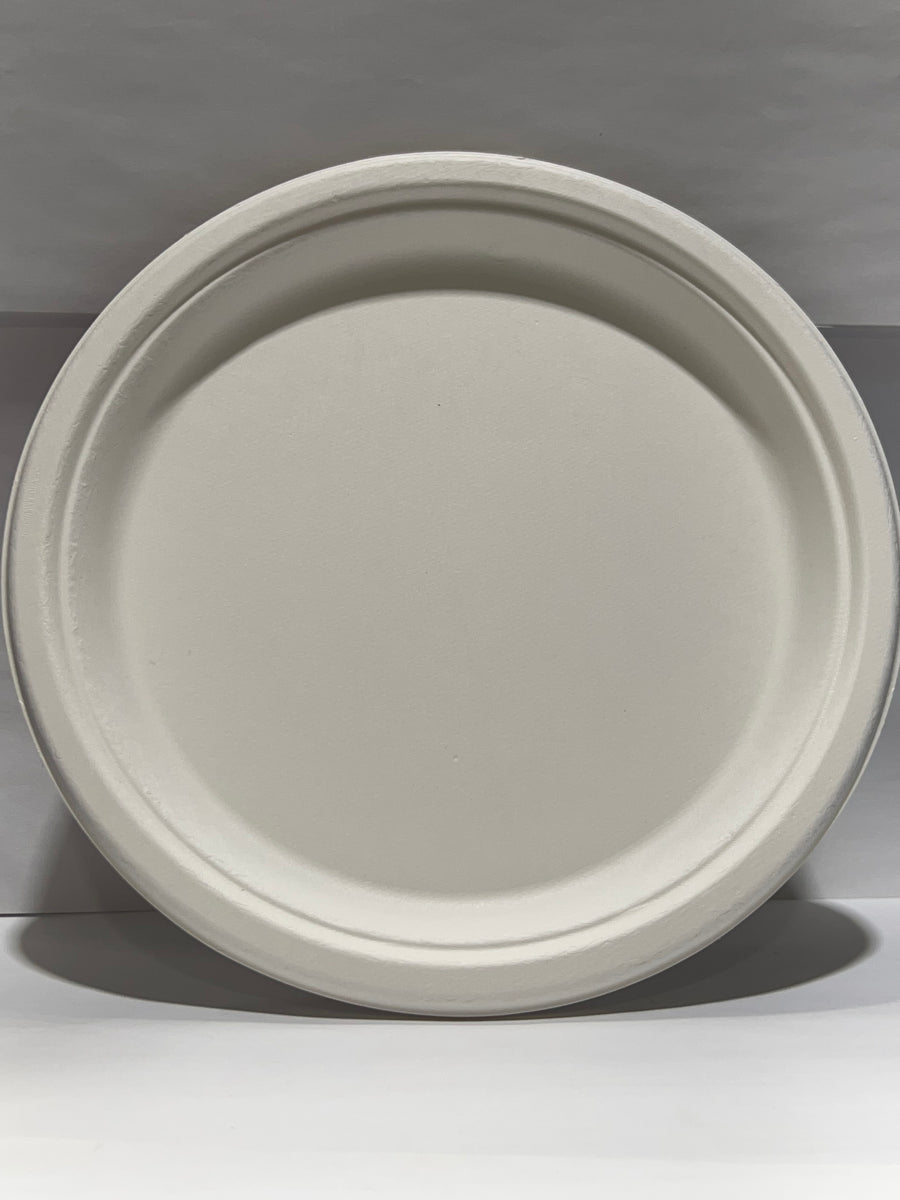 7" Bagasse Round Fiber (Paper) Plate 125 Pcs.