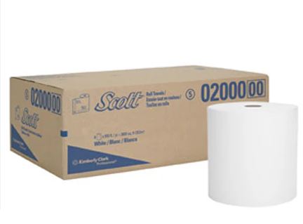 Scott #2000 White Paper Towel 8" x 950 6 Rolls Per Box