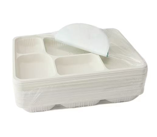 Cornstarch 6 Compartment Tray 20 Pack