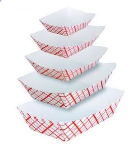 3 Lbs. #300 Food Tray Red Checked Design 500 Pcs.