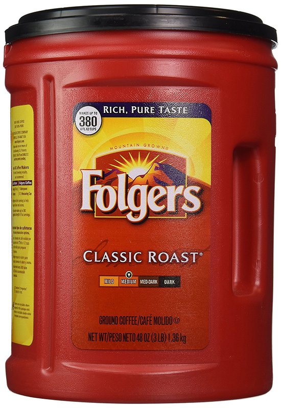 Folgers Classic Roast Ground Coffee, 1.36 kg