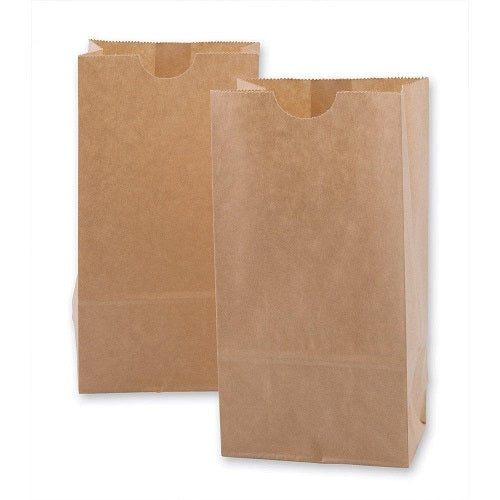 10 Lb Kraft Grocery Paper Bag (6 1/2" x 3 15/16" x 13 3/8") 500 / Bundle