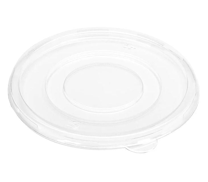 Clear Flat Lid For 24/32oz Round Fiber Bagasse Bowl 75 Pieces
