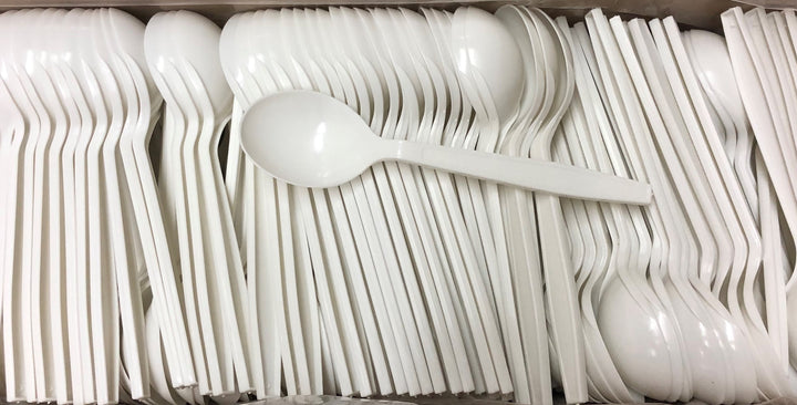 HD White Soup Spoons 100 pcs x 10 Bags = 1000 Pcs.
