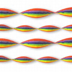 2"x33ft Rainbow Streamers 4 Pcs